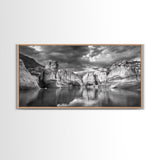 Glacier Wall Reflection, Dramatic Ice Valley Scene, Wilderness Nature Print, Framed Canvas Print, Den Wall Art, Moody Decor