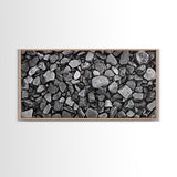 Natural Stone Texture, Dark Rock Pattern, Earthy Wall Background, Canvas Print, Office Wall Art, Modern Industrial Style, Minimalist Style