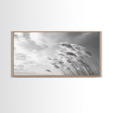 Windswept Grass, Minimal Nature, Calm Sky, Neutral Art, Framed Canvas Print, Bedroom Wall Art, Scandinavian Decor, Peaceful Pastel Tones