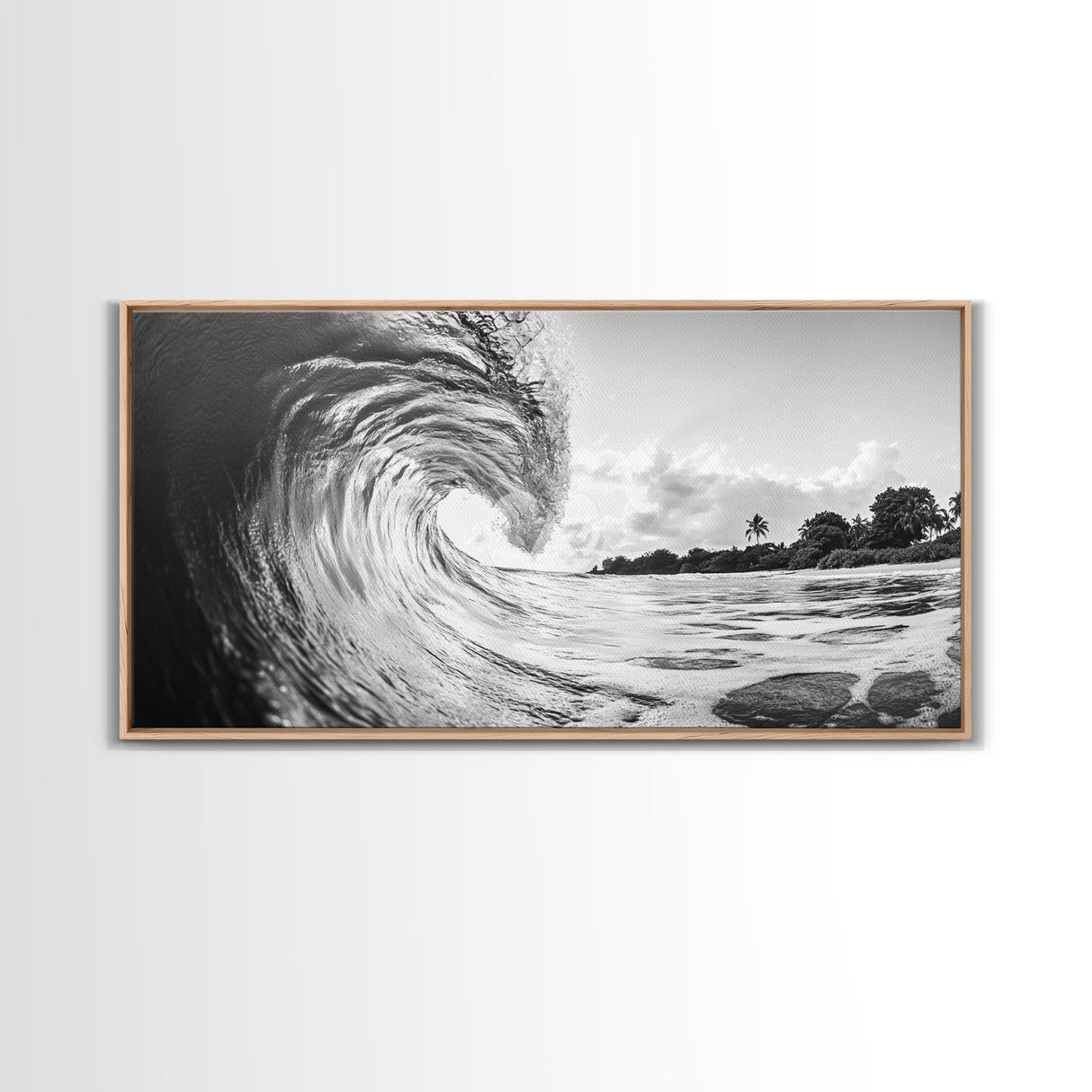 Ocean Wave Art, Coastal Decor, Heart Wave Wall Art, Black and White Photography, Canvas Print, Beach Bathroom, Surf Vibes, Minimalist Surf Home
