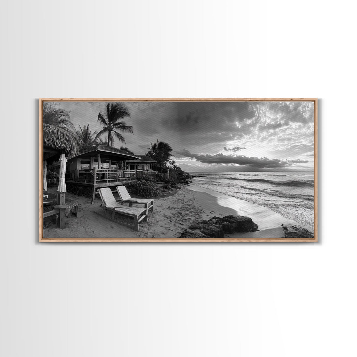 Tropical Beach Sunset, Coastal Retreat Art, Island Vibes, Ocean Paradise Canvas Print, Bedroom Wall Art, Boho Beach House Decor
