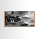 Tropical Beach Sunset, Coastal Retreat Art, Island Vibes, Ocean Paradise Canvas Print, Bedroom Wall Art, Boho Beach House Decor