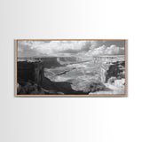 Desert Canyon Vista, Monument Valley View, Rugged Landscape Photography, Framed Canvas Print, Western Living Room Wall Art