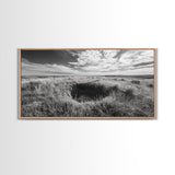 Prairie Crater Scene, Nature Landscape, Rustic Country Vibe, Farmhouse Wall Decor, Canvas Print, Entryway Accent, Autumn Earth Tones