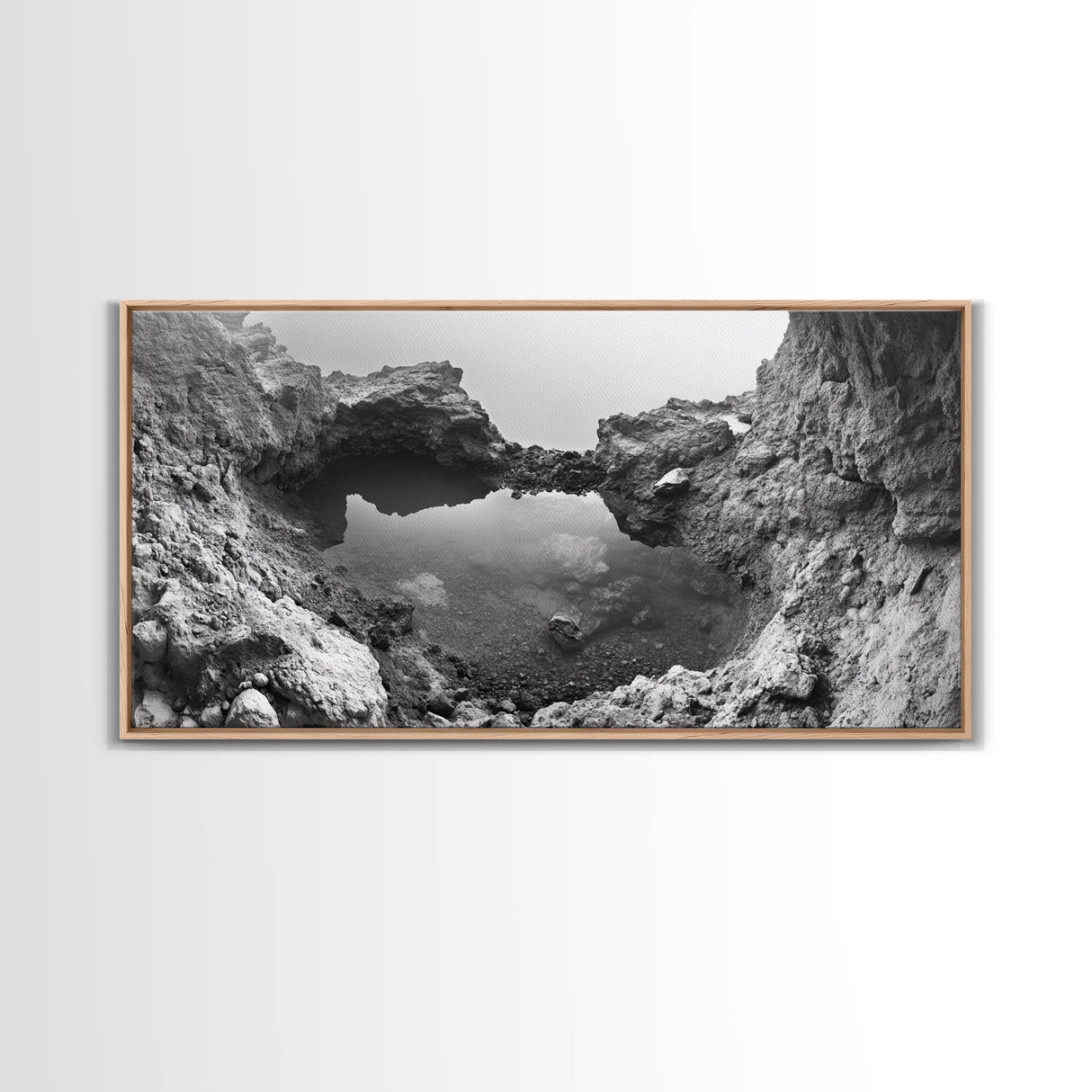 Arch Pool, Stone Lagoon, Natural Wonder, Organic Texture, Minimal Coastal Wall Decor, Canvas Print, Earth Tones Bathroom Art