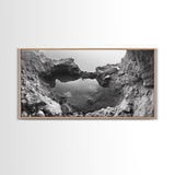 Arch Pool, Stone Lagoon, Natural Wonder, Organic Texture, Minimal Coastal Wall Decor, Canvas Print, Earth Tones Bathroom Art