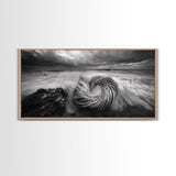 Ocean Rope Coil, Stormy Sea Art, Nautical Wall Decor, Coastal Photography, Canvas Print, Moody Ocean Art, Bathroom Wall Art, Nautical Home Decor