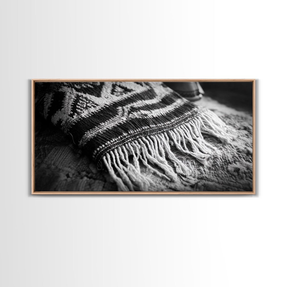 Woven Fringe Detail, Boho Textile Art, Fiber Wall Tapestry, Earthy Home Decor, Canvas Print, Bedroom Wall Art, Bohemian Style Accent