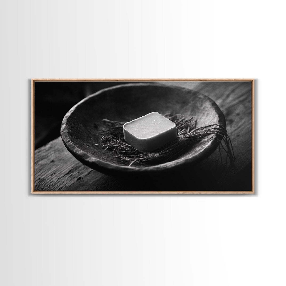 Rustic Soap Bowl, Farmhouse Kitchen Art, Homestead Decor, Simple Living Style, Canvas Print, Country Kitchen Wall Art, Autumn Accent