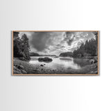 Misty Forest, Coastal Wilderness, Moody Landscape, Nature Escape, Framed Canvas Print, Cabin Decor, Autumn Wall Art, Woodland Aesthetic
