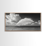 Pampas Grass Coast, Minimalist Beach Art, Boho Coastal Scene, Neutral Tones, Canvas Print, Living Room Wall Art, Fall Decor, Hallway Wall Art