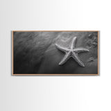 Ocean Starfish, Seashore Calm, Coastal Nature Print, Beach Zen Decor, Framed Canvas Print, Minimalist Bathroom Art, Ocean Wall Piece