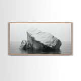 Iceberg Art, Arctic Calm, Winter Minimalism, Ocean Glacier Scene, Framed Canvas Print, Modern Wall Art, Minimalist Bedroom Decor