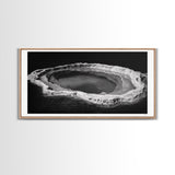 Natural Mineral Pool, Geothermal Abstract, Monochrome Texture, Framed Canvas Print, Minimalist Wall Art, Bathroom or Spa Decor