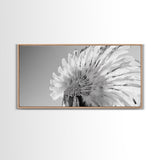 Native Headdress, Feather Crown, Cultural Tribute, Canvas Print, Boho Tribal Decor, Bedroom Wall Art, Monochrome Indigenous Style