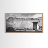 Adobe Wall, Desert Door, Rustic Texture, Framed Canvas Print, Southwest Wall Art, Neutral Earth Tones, Boho Western Living Room Decor