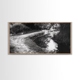 River Bend Trail, Peaceful Water Path, Tranquil Forest Landscape, Nature-Inspired Rustic Decor, Autumn Wall Art, Canvas Print