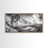 Palm Coast, Coastal Path, Ocean View, Scenic Walk, Canvas Print, California Beach Art, Entryway Decor, Tropical Landscape, Office Decor