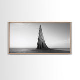 Sharp Spire, Abstract Rock, Desert Sculpture, Canvas Print, Minimalist Wall Art, Office Decor, Nature Geometry, Monochrome Art
