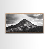 Mountain Peak, Majestic Range, Moody Skies, Canvas Print, Wilderness Wall Art, Cabin Decor, Adventure Style, Nature Inspired Room