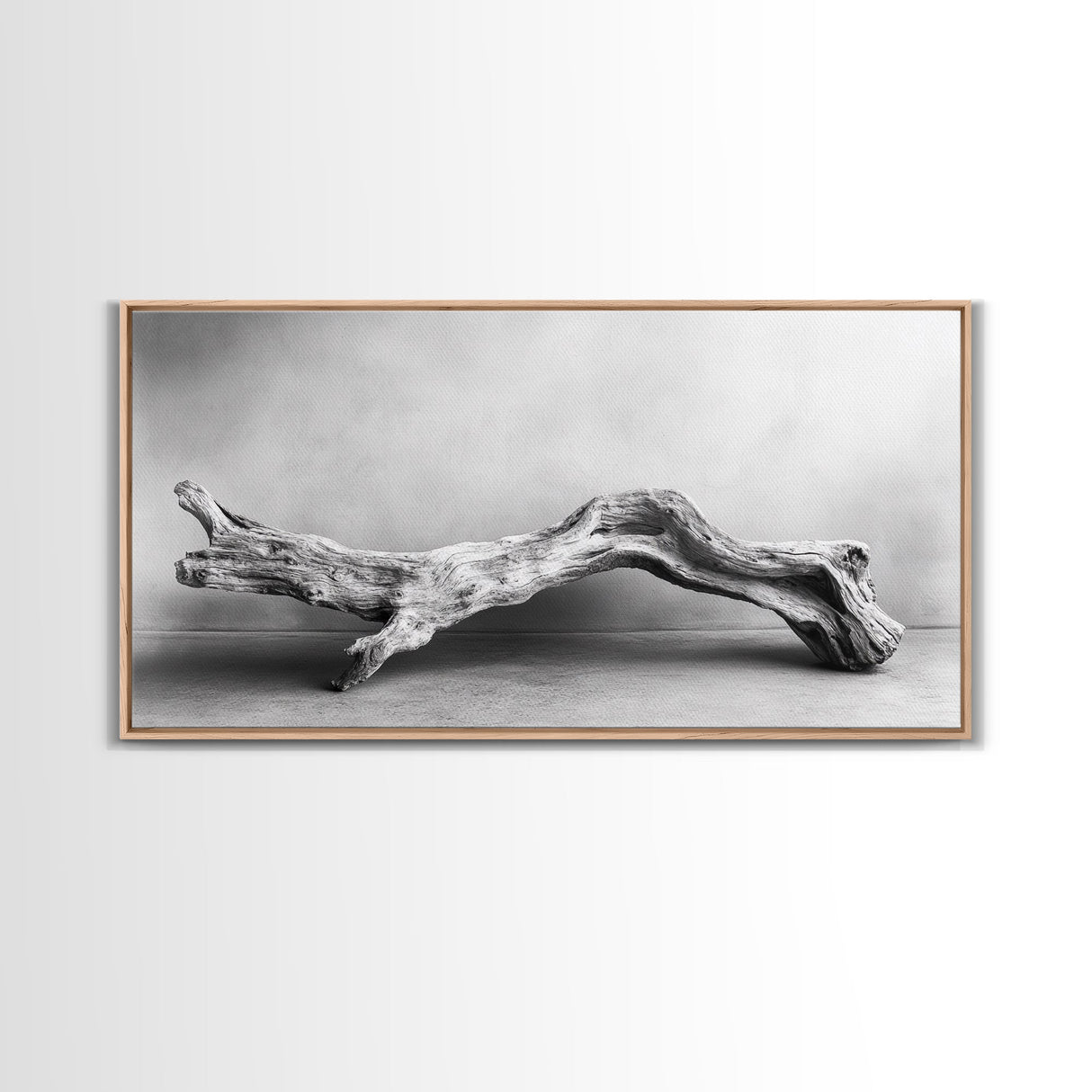 Driftwood Sculpture, Organic Modern Art, Natural Wood Texture, Neutral Decor, Framed Canvas Print, Bedroom or Living Room Wall Art