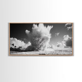 Ocean Wave Explosion, Tropical Beach Scene, Dramatic Nature Photography, Framed Canvas Print, Modern Coastal Wall Art, Bold Statement Decor