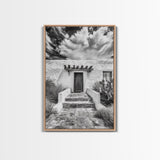 Desert Doorway, Rustic Adobe, Southwestern Style, Framed Canvas Print, Entryway Art, Neutral Wall Art, Minimalist Home Decor