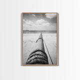 Nautical Rope, Ocean Line, Endless Beach, Maritime Horizon, Canvas Print, Minimalist Wall Art, Modern Coastal Decor, Entryway Beach Art