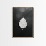 Floating Leaf, Still Water, Nature Simplicity, Autumn Calm, Canvas Print, Minimalist Wall Art, Bathroom Decor, Scandinavian Fall Style