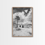 Palm Tree, Desert Shack, Abandoned Beauty, Western Minimalism, Canvas Print, Living Room Wall Art, Rustic Modern Style, Boho Wall Decor