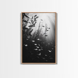 Kelp Forest Depth, Underwater Fish Scene, Ocean Life, Canvas Print, Marine Wall Art, Coastal Decor, Moody Nature Photography, Bathroom Art