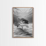 Underwater Trout Closeup, Realistic Fish, Nature Photography, Canvas Print, Man Cave Art, Fishing Lover Gift, Rustic Lake Decor