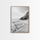 Tribal Blanket, Ocean Vibe, Coastal Pattern, Canvas Print, Beach Boho Wall Art, Neutral Home Decor, Summer Beach Bedroom