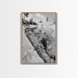 Reflective Riverbed, Nature Tranquility, Monochrome Landscape, Canvas Print, Bathroom Wall Art, Zen Decor, Fine Art Photography