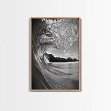 Ocean Wave, Surf Wall Art, Seascape Photography, Framed Canvas Print, Coastal Decor, Beach House Art, Bathroom Wall Art, Minimalist Art