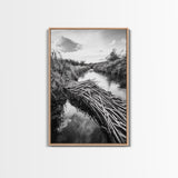Nature Escape, Stream View, Rustic Landscape, Autumn Calm, Framed Canvas Print, Nature art, Rustic Wall Decor, Cabin Art, Office Artwork