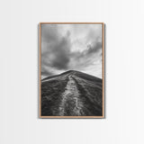 Winding Path, Hilltop View, Cloudy Horizon, Minimalist Landscape, Canvas Print, Bedroom Wall Art, Serene Decor, Fall Art Piece