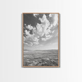 Open Sky, Serene Plains, Summer Day, Canvas Print, minimalist landscape art, farmhouse decor, bedroom wall art, neutral tones