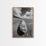Whale Bone, Coastal Find, Ocean Relic, Framed Canvas Print, Seaside Wall Art, Beach House Decor, Nautical Minimalist Photography