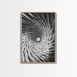 Twisted Rope Spiral, Abstract Fiber Art, Monochrome Texture, Modern Canvas Print, Minimalist Office or Contemporary Wall Decor