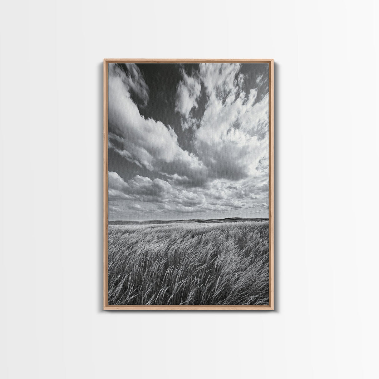 Open Sky Fields, Windy Prairie, Moody Nature Sky, Rustic Landscape, Canvas Print, Bedroom Wall Art, Fall Countryside, Boho Nature Decor