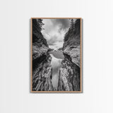 Ocean Ravine, Rugged Coastline, Pacific Wilderness, Stormy Seascape, Framed Canvas Print, Adventure Wall Art, Nature Home Decor