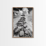 Island Cloud Escape, Ocean Path Scene, Tropical Seascape, Canvas Print, Coastal Beach House Art, Summer Island Vibes Wall Art