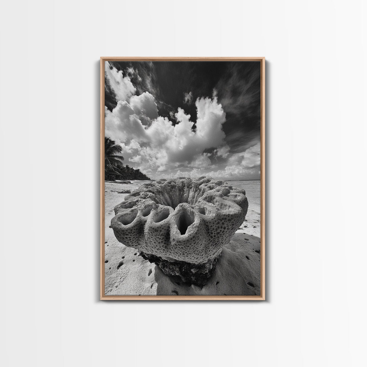 Coral Reef Texture, Ocean Wall Art, Coastal Minimalist, Nature Photography, Framed Canvas Print, Bathroom Wall Decor, Tropical Beach Print