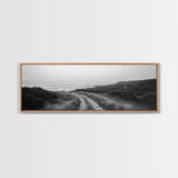 Coastal Path, Ocean Trail, Nature Journey, Canvas Print, Rustic Landscape Art, Entryway Wall Decor, Seaside Minimalist Photo