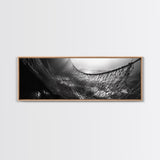 Deep Sea Net, Ocean Mood, Fisherman Style, Framed Canvas Print, Nautical Wall Art, Maritime Decor, Coastal Office Wall Art, Dark Ocean Print