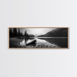 Alpine Lake, Moody Mountains, Foggy Reflection, Canvas Print, Serene Wall Art, Nature Photography, Bedroom Art, Den Decor, Office Decor