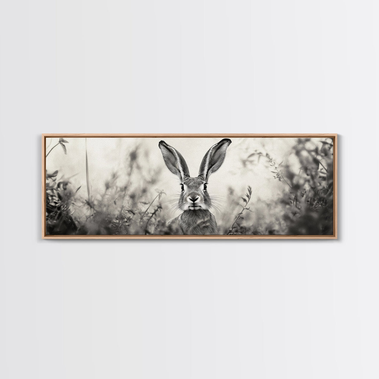 Curious Rabbit, Meadow Watch, Nature Close-Up, Canvas Print, Farmhouse animal art, Nursery decor, Whimsical wildlife, Woodland home touch