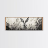 Curious Rabbit, Meadow Watch, Nature Close-Up, Canvas Print, Farmhouse animal art, Nursery decor, Whimsical wildlife, Woodland home touch