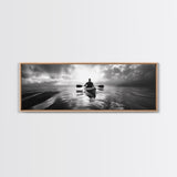 Kayaking, Sea Journey, Ocean Paddle, Canvas Print, Outdoor adventure wall art, Moody landscape, Modern living room decor, Wilderness art
